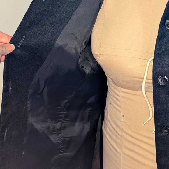 $5 Item! Bianca Nygard Petites 12P Pure New Wool Black Contrast Stitch Jacket - Picture 9 of 13